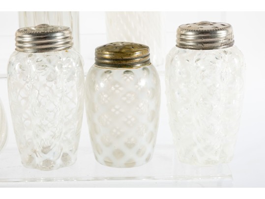 White Depression Glass Salt And Pepper Shakers