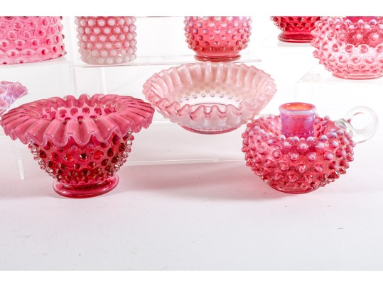Cranberry Hobnail Glassware