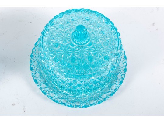 Blue Depression Glass Cloches