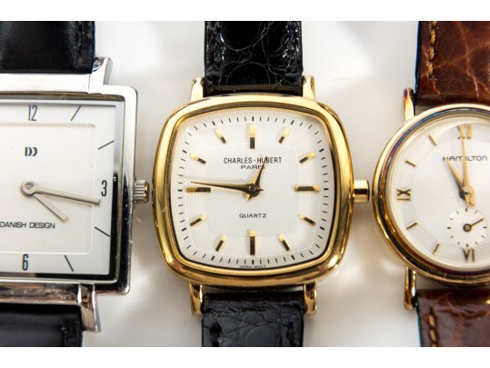 Collection Of Four Vintage Wristwatches With Leather Bands