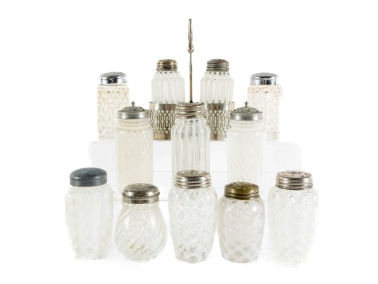 White Depression Glass Salt And Pepper Shakers