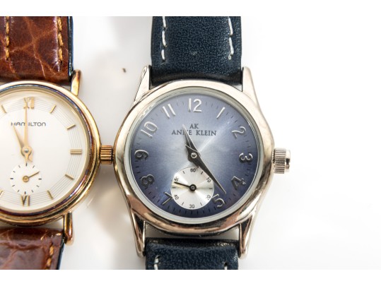 Collection Of Four Vintage Wristwatches With Leather Bands