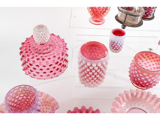 Cranberry Hobnail Glassware