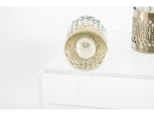 White Depression Glass Salt And Pepper Shakers