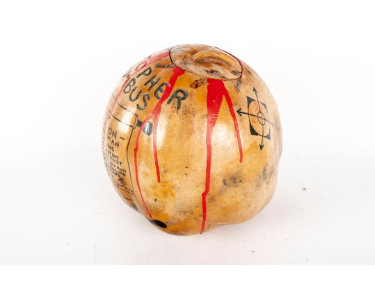 Christopher Columbus Native American Satirical Folk Art Gourd 