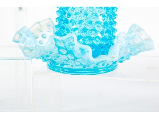 Blue And White Hobnail Depression Glassware