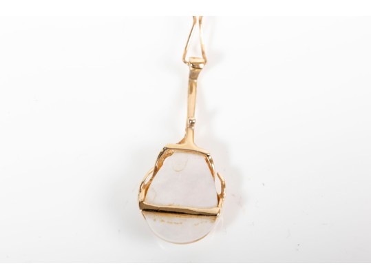 Art Deco 18K Gold Earrings & Teardrop Pearl Pendant