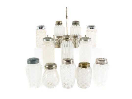 White Depression Glass Salt And Pepper Shakers