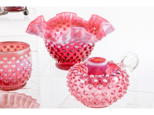 Cranberry Hobnail Glassware