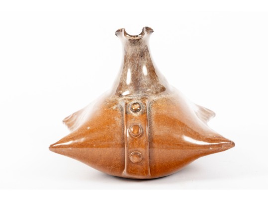 Jack Timothy Maness (American, [NC] 1945 - 2012) Unusual Pillow Pottery Jug