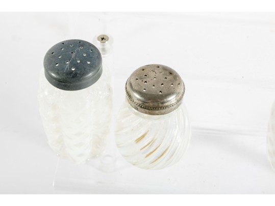 White Depression Glass Salt And Pepper Shakers