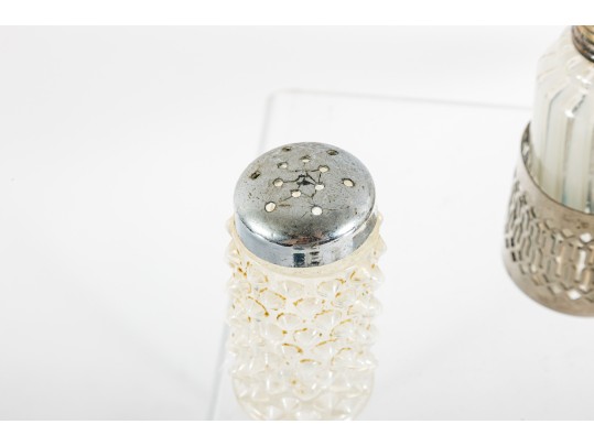 White Depression Glass Salt And Pepper Shakers