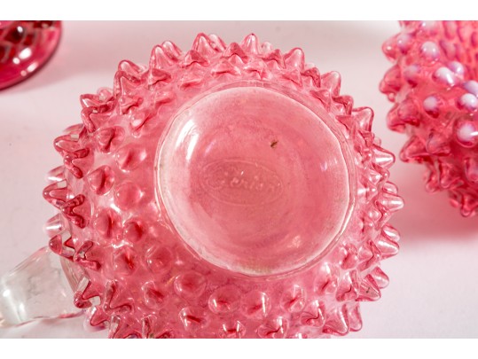 Cranberry Hobnail Glassware