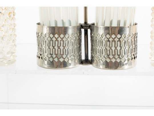 White Depression Glass Salt And Pepper Shakers