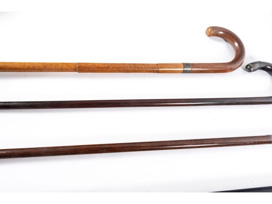 Collection Of Five Vintage Wood Walking Canes