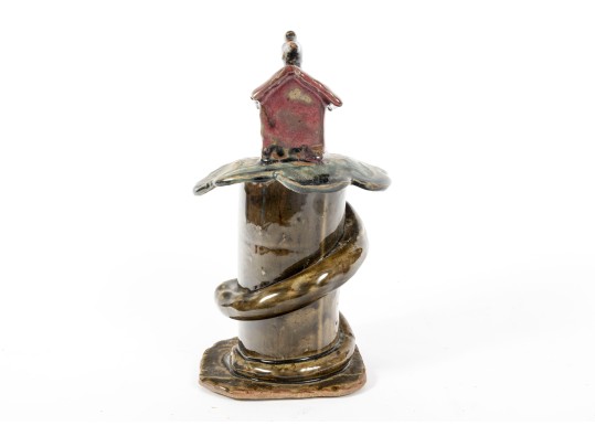 Charles Moore (American, [NC] 1935 - 2007) Glazed Earthenware Birdhouse