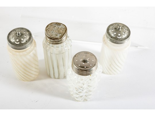 White Depression Glass Salt And Pepper Shakers