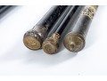 Four Vintage Brass/metal Cap Walking Canes