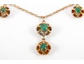 Sleek 14K Stationed Emerald Pendant Necklace