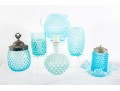 Blue And White Hobnail Depression Glassware