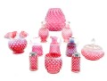 Fabulous Collection Of Cranberry Hobnail Depression Glass