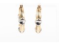 14k Yellow Gold Ribbed X-Motif Hoop Earrings