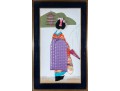 Large Vintage Japanese Mixed Media Geisha Oshie Collage