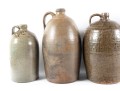 Four Antique North Carolina Glazed Stoneware Jugs