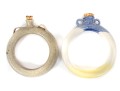 Pair Of Signed Studio Pottery Water Flask Rings