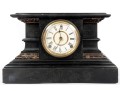 Antique Black Wood Mantel Clock