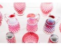 Fabulous Collection Of Cranberry Hobnail Depression Glass