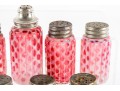 Cranberry Honeycomb Depression Glass Salt And Pepper Shakers