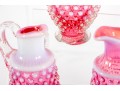 Fabulous Collection Of Cranberry Hobnail Depression Glass