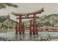 Japanese Torii Gate Needlepoint Embroidery 
