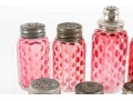 Cranberry Honeycomb Depression Glass Salt And Pepper Shakers