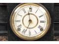 Antique Black Wood Mantel Clock