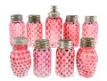 Cranberry Honeycomb Depression Glass Salt And Pepper Shakers