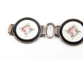 Vintage Sterling Silver Guilloche Enameled Floral Jewelry