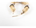 14k Yellow Gold Ribbed X-Motif Hoop Earrings