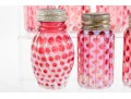 Cranberry Honeycomb Depression Glass Salt And Pepper Shakers