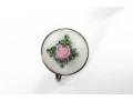 Vintage Sterling Silver Guilloche Enameled Floral Jewelry
