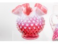 Fabulous Collection Of Cranberry Hobnail Depression Glass