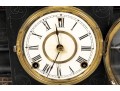 Antique Black Wood Mantel Clock
