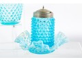 Blue And White Hobnail Depression Glassware