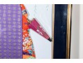 Large Vintage Japanese Mixed Media Geisha Oshie Collage