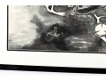 Eastern Dragon Framed Monochromatic Watercolor On Paper Painting
