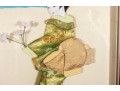 Japanese Oshie Geisha Art In Green/Khaki Brocade