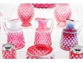 Fabulous Collection Of Cranberry Hobnail Depression Glass