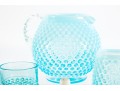 Blue And White Hobnail Depression Glassware