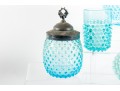 Blue And White Hobnail Depression Glassware